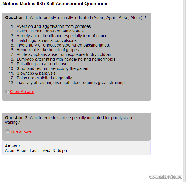 Remedy Quiz For Materia Medica Quiz-2