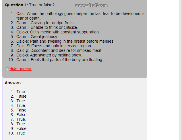 Remedy Quiz For Materia Medica Quiz-10