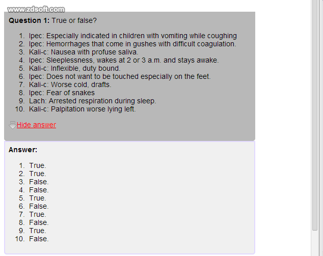 Remedy Quiz For Materia Medica Quiz-14