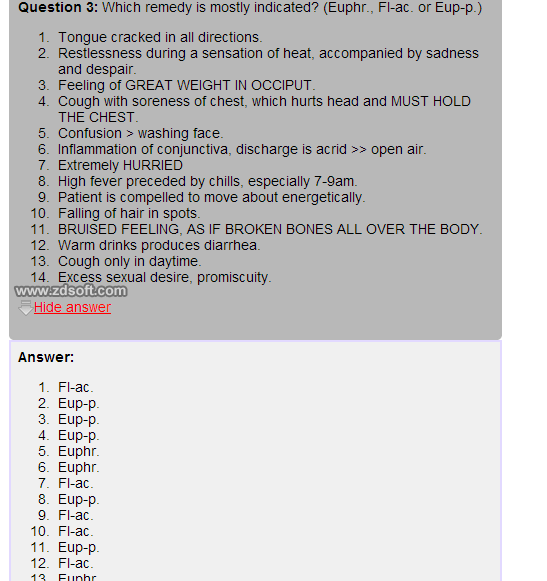 Remedy Quiz For Materia Medica Quiz-58