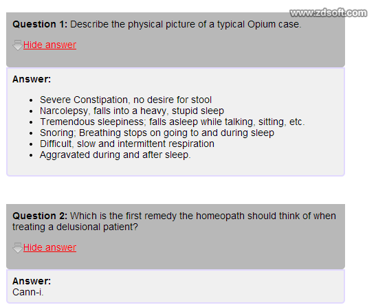 Remedy Quiz For Materia Medica Quiz-66