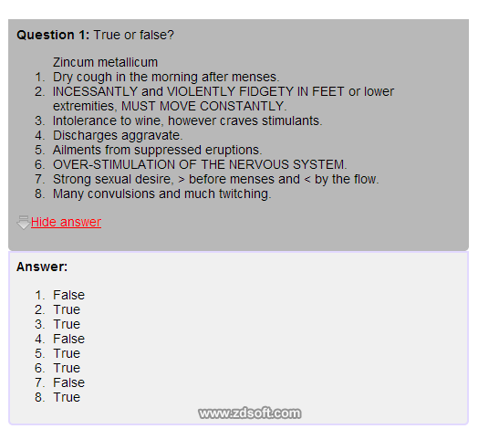 Remedy Quiz For Materia Medica Quiz-68