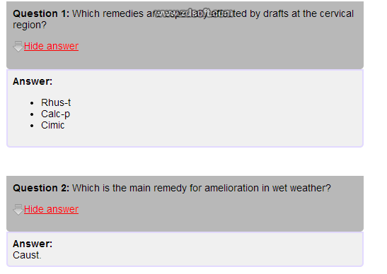 Remedy Quiz For Materia Medica Quiz-71