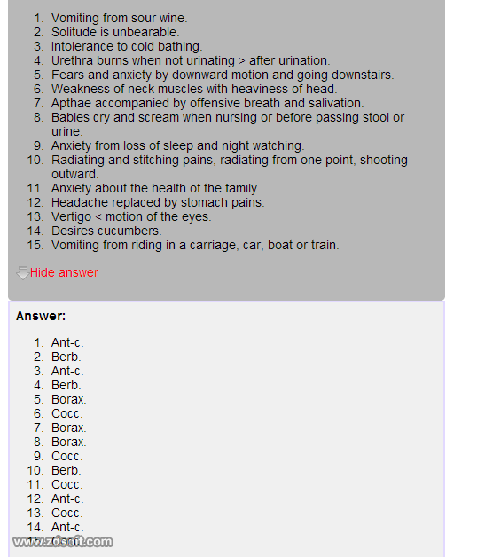 Remedy Quiz For Materia Medica Quiz-79