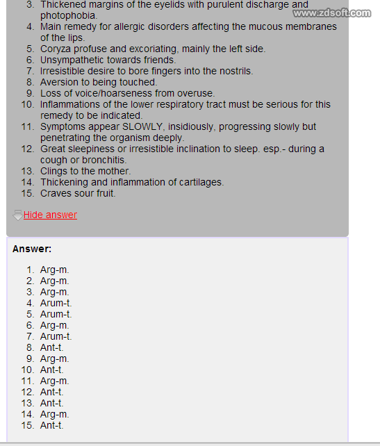 Remedy Quiz For Materia Medica Quiz-86